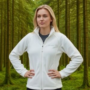 Columbia White Fleece Jacket